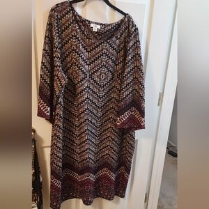 Cato.. women Size 22/24 dress. Colors: brown, black, beige